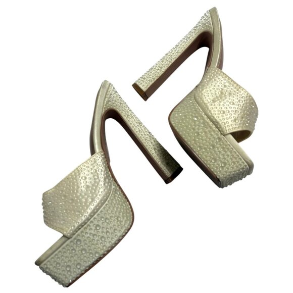 SIMMI London Dionne Crowe Droplet Platform Mules in Ivory - Picture 8 of 9